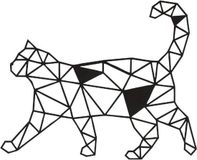 Homemania Wanddecoratie kat 46x37 cm staal zwart
