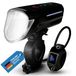 FISCHER Led-voorlicht voor fiets, 100 lux, groot licht, met sensormodus, spatwaterdichte behuizing, eenvoudige montage, zwart, 1 stuk