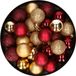 Merkloos / Sans marque Kaemingk B.V. 28x stuks kunststof kerstballen goud en donkerrood mix 3 cm
