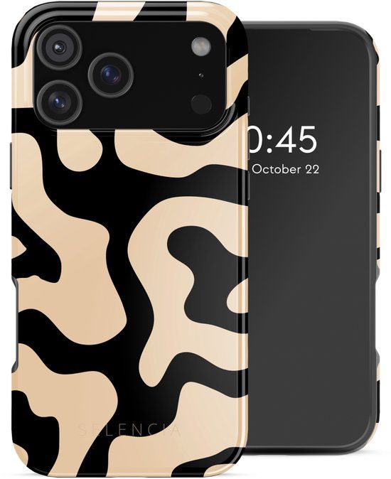 Selencia Hoesje - Geschikt voor Apple iPhone 17 Pro Max - Backcover geschikt voor MagSafe - Art Wave Black