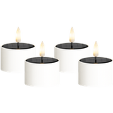 Icecat Bougies LED solaires 4 pièces, Ø 5,3 x 3,5 cm blanc