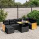 Maison Exclusive - Ensemble de meubles de jardin 8 pièces avec canapé et coussins, noir, en polyrotin