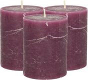 Atmosphera Atmospera Stompkaars/cilinderkaars - 3x - bordeaux rood - 7 x 9 cm - middel rustiek model