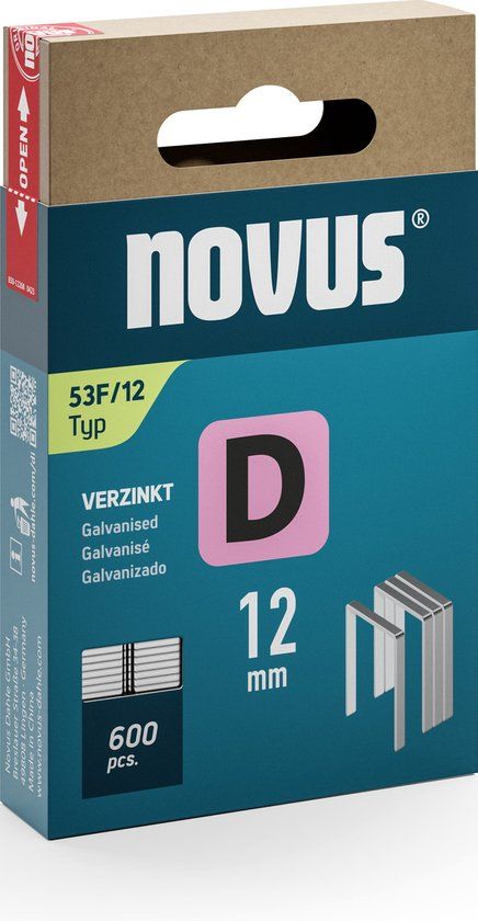 Novus Niet met platte draad D 53F/12mm (600 stuks)