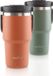 OEM Shenzhen Haorui Industrial Technology Co., Ltd. Roestvrijstalen thermosbeker met inklapbare draaggreep en twee drinkopeningen voor warme en koude dranken, thermosfles voor onderweg (terracotta, 600 ml)