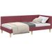 Lit simple Lit adulte Cadre de lit d'angle avec tête de lit bordeaux 80 cm x 200 cm