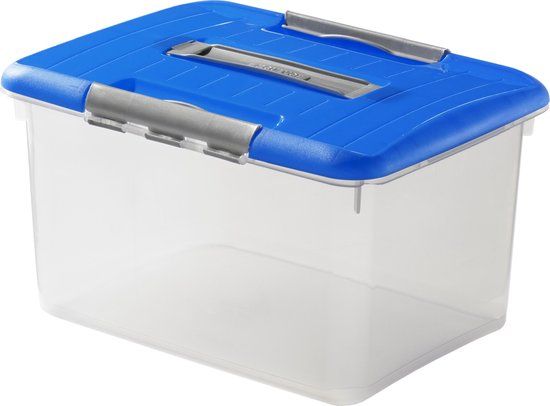 Curver Optima Opbergbox - 15 liter - Transparant / Blauw