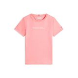 Tommy Hilfiger T-shirt roze Meisjes Katoen Ronde hals Logo - maat 176