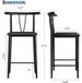 Tabourets de bar - Set van 4 - Zithoogte 64 cm - Bekleding van kunstleer - Rugleuning - Voetsteun - Metalen frame