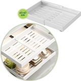 XIVADA Keukenorganizer - Schuiflade - Aluminium - Verstelbaar - Wit
