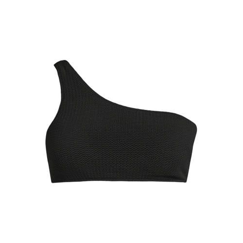 Seafolly Voorgevormde One Shoulder Bikinitop Zwart