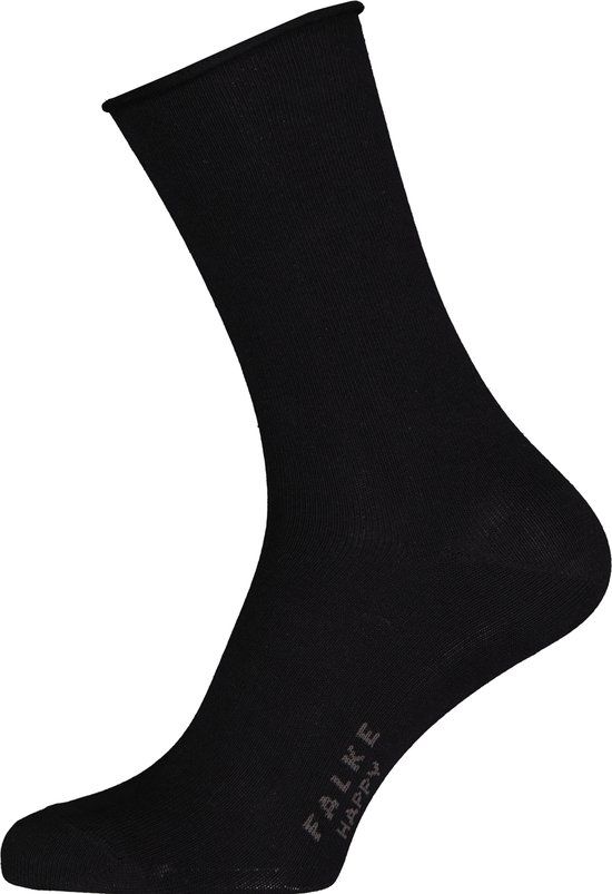 FALKE Happy 2-Pack eenkleurig katoen multipack sokken dames zwart - maat 39-42