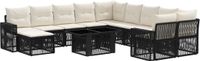 vidaXL Tuinbank Set 2 Zwart Poly Rattan