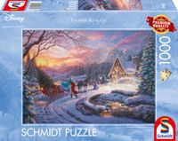 Schmidt Puzzle Disney, Cinderella, Bringing Home for Christmas - Thomas Kinkade Studios - 1000 pièces