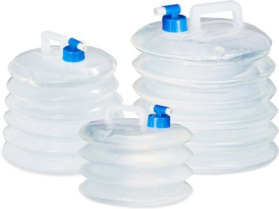 Relaxdays Opvouwbare Jerrycan - 4 Stuks - Camping - Waterzak - Water Jerrican