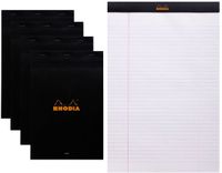 Rhodia Notitieblok - Schrijfblok - N19 - gelijnd - 21x31,8cm - 80g - zwart - 80 vel - 5 stuks
