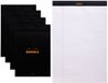 Rhodia Notitieblok - Schrijfblok - N19 - gelijnd - 21x31,8cm - 80g - zwart - 80 vel - 5 stuks