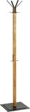 HAKU Staande kapstok, eiken, zwart, massief hout, metaal staande garderobe - Afmetingen: B 40 cm x H 180 cm x D 40 cm, Stijl: Modern