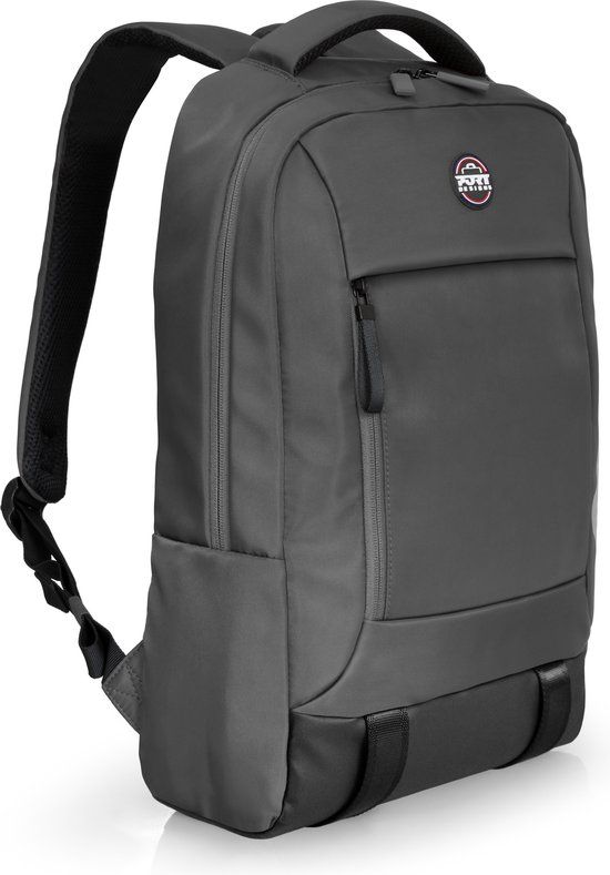 PORT Designs Torino II - Laptop Rugzak - tot 16 inch - Polyester - Spat Waterdicht - 15L - Grijs