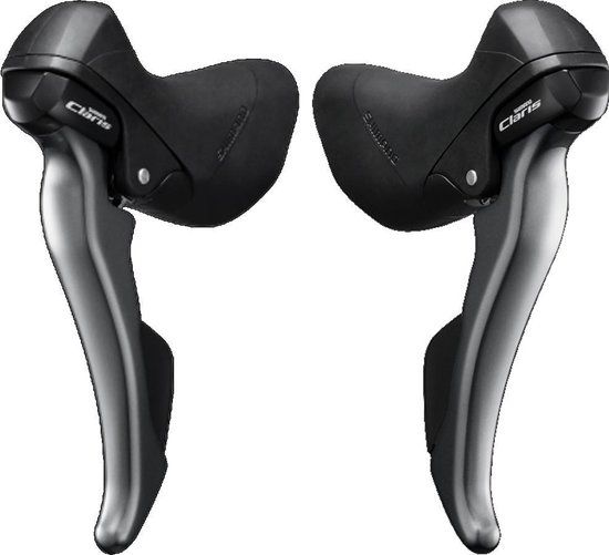 Shimano Claris ST-R2000/-R2030 Shifter Set - 3x8 Speed - Grey/Black