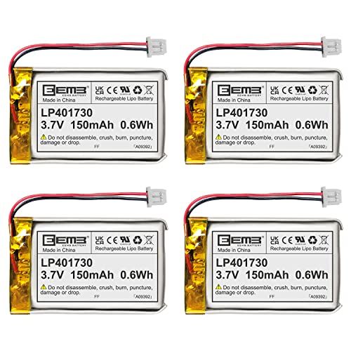 EEMB lithium-polymeerbatterij 3,7 V 150mAh 401730 Lipo Oplaadbare batterij met Molex-connector met draad voor VXI Blue Parrott - bevestig de polariteit van het apparaat en de connector voor aankoop(4)