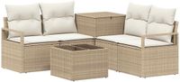 vidaXL Canapé 2 places Beige et Crème Polyrattan et Acier