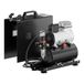 Wiltec airbrush-compressor met één cilinder, model AF186A, tot een maximale druk van 4 bar, met automatische uitschakeling en luchtreservoir, geschikt voor modelbouw, nagelkunst, tatoeages en auto's