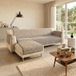 Comfort Anti-Slip Sofa Cover met chaiselongue, 190cm, Bruin