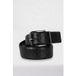Calvin Klein Ceinture à boucle ronde lisse Noir/noir/métal pistolet mat Taille : 110