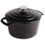 Vogue Ronde Gietijzeren Braadpan Zwart 3,2ltr
