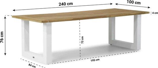 Lifestyle Talai dining tuintafel wit 240 x 100 cm