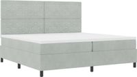vidaXL LED Box Spring Bed with Mattress Light Grey 200 x 200 cm Velvet
