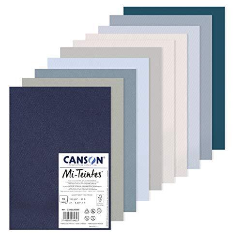 Canson MI-TEINTES® papier (honingraatpatroon) – 10 vellen DIN A4 160 g/m² koude tinten