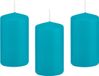 Trend Candles Cilinderkaars/stompkaars - 12x - turquoise - 5 x 10 cm - 23 branduren