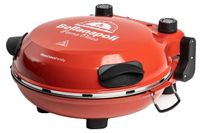 Merkloos Pizzaoven 1200 W Vinyl Rood Ø 31 cm steen