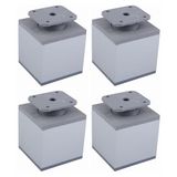 cyclingcolors 4 pieds pieds de meuble 60 x 60 mm hauteur 150 mm en aluminium avec réglage 15 mm universel pour canapé armoire cuisine salle de bain chrome mat