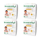 Bambiboo Set 4 x 18 Huidvriendelijke babyluiers met zachte bamboevezel voor baby's - Babyluiers - Wegwerpluiers - Huidbescherming - Zeer absorberend - Maat 4 (maxi), 72 stuks