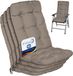 Beautissu Flair HL Coussin de chaise Lot de 4 dossiers hauts 120x50x8 cm Taupe Coussin de chaise de jardin