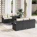 Maison Exclusive - Set de 7 coussins de banc de jardin, noir, en polyrotin