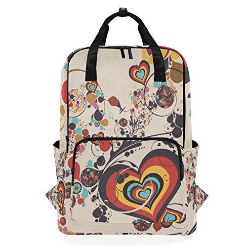 MONTOJ Reizen Rugzak Hart Bloem Muziek Schilderen School Rugzak - 5712279553945