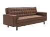 Vente-unique ELEANOR II slaapbank van microvezel - bruin vintage effect