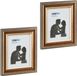 Merkloos Relaxdays Fotolijstjes set van 2 - 15x20 cm - passepartout 10x15 cm - wissellijst - goud
