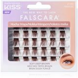 FALSCARA KISS PRODUCTS Falscara Kunstwimpers, wimperverlengingsset, bruine mocha, natuurlijke volume-wimperclusters, waterdicht, individualiseerbaar, herbruikbaar, 24 wimperclusters