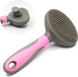 Merkloos / Sans marque Premium Fachtborstel Dierenhaarkam DeShedding Tool Haarverwijderaar Professionele vachtverzorging voor hond & kattenbontborstel, roze