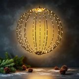 Spetebo Hangende lichtbol voor buiten, 40 cm, met timer en stekker - 240 LED - Tuindecoratieverlichting, extra warm wit licht, met kabel