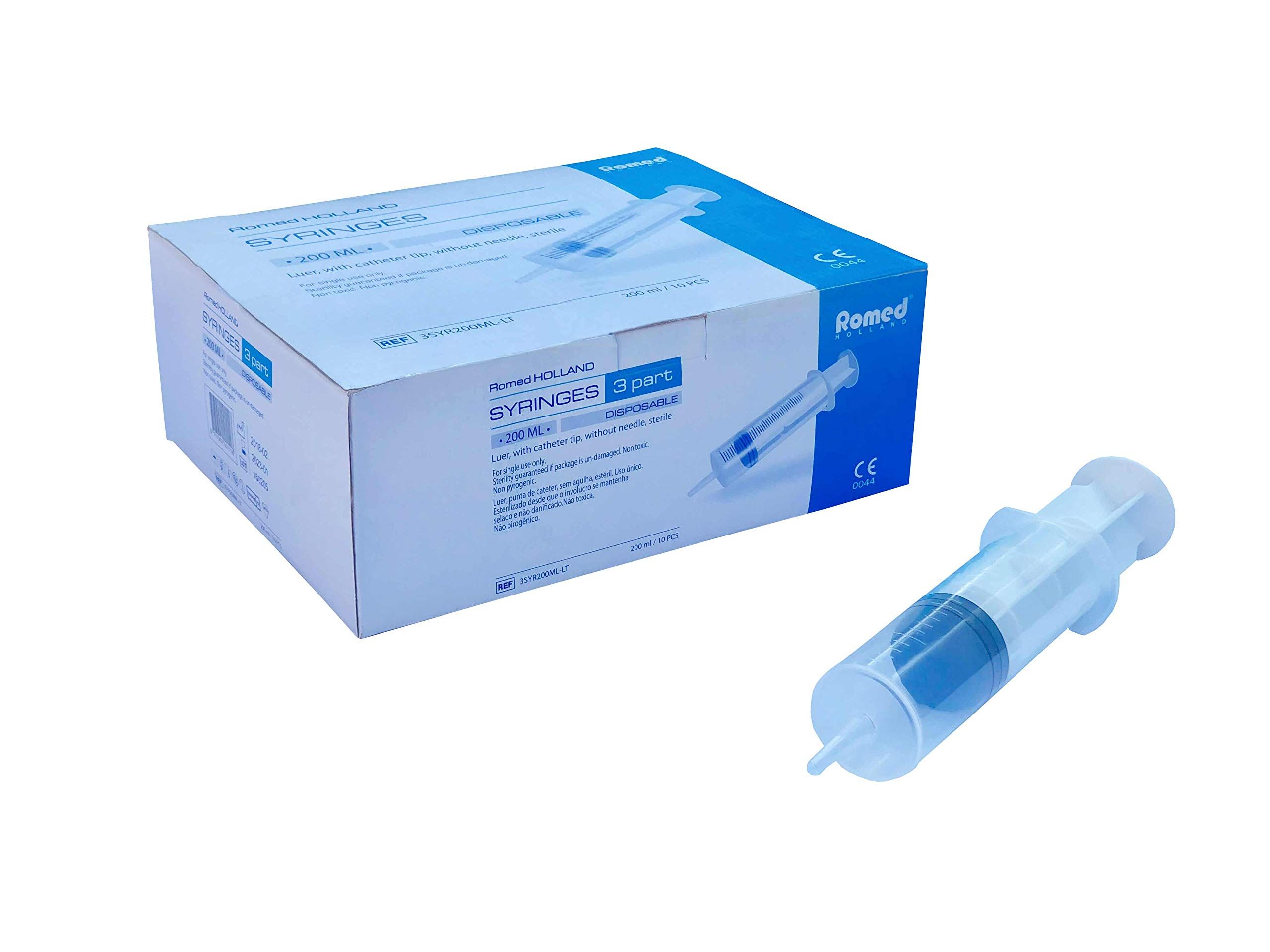 Degros 3-delige injectiespuiten steriel met cathetertip 200ML 10 stuks