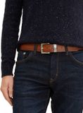 Tom Tailor - TTTOM leren riem met vierkante gesp - Maat 105 - light brown uni