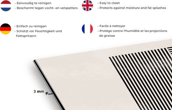 Keuken Spatscherm 120x80 cm - Abstract - Aluminium - Muurbeschermer