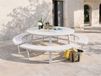 PERUGIA Table pique-nique ronde 8 personnes aluminium blanc