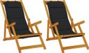 vidaXL Strandstoel 2 stuks bruin massief acaciahout